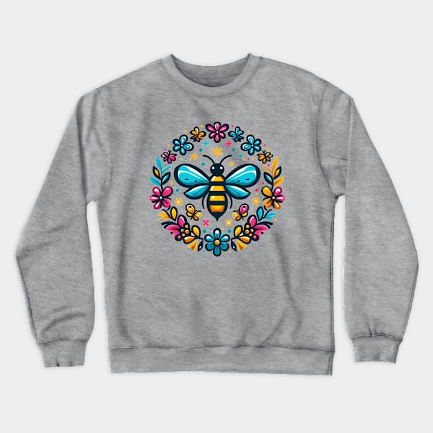 Flower Bee Crewneck Sweatshirt by WolfeTEES